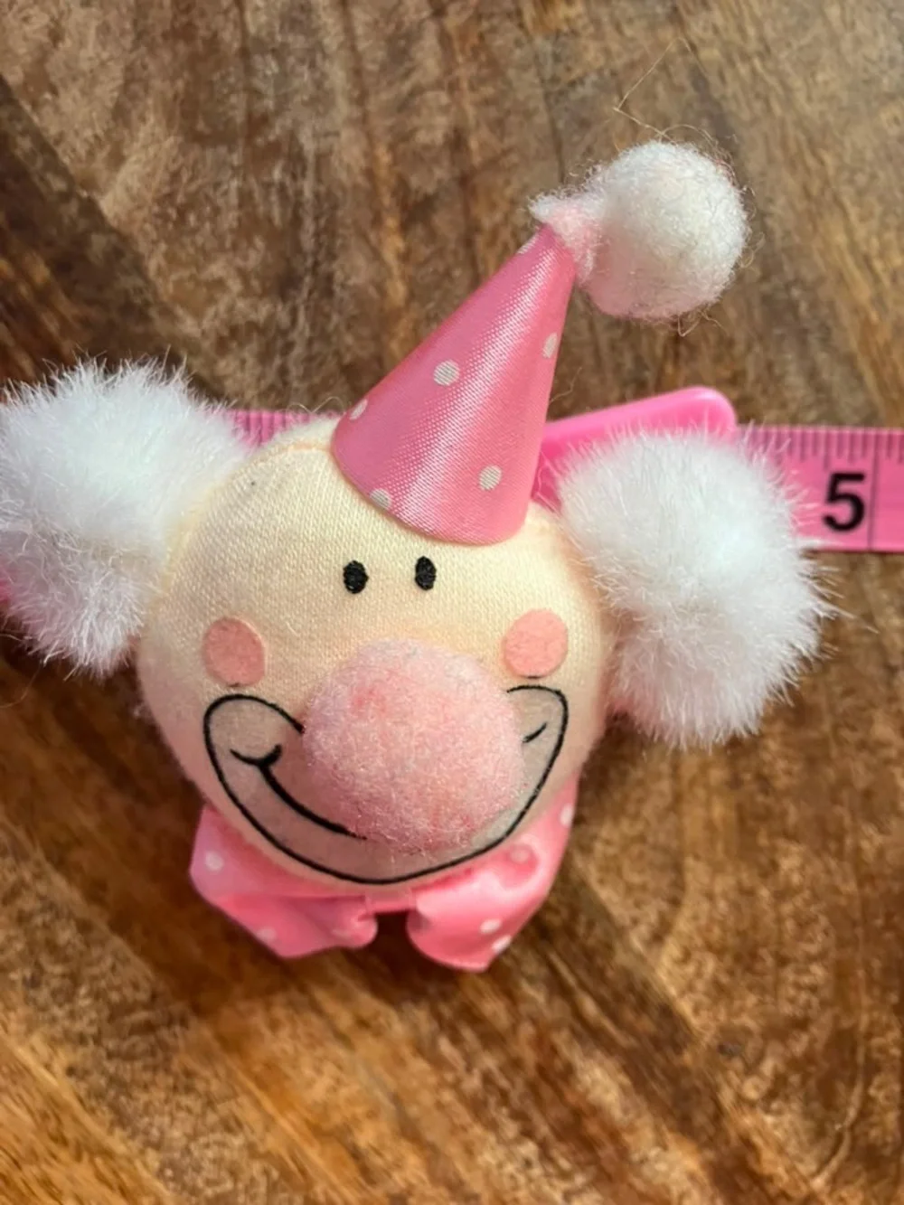 NEW Nici 90s Pink Clown Hair Clip for Kids with Pom-Pom Details